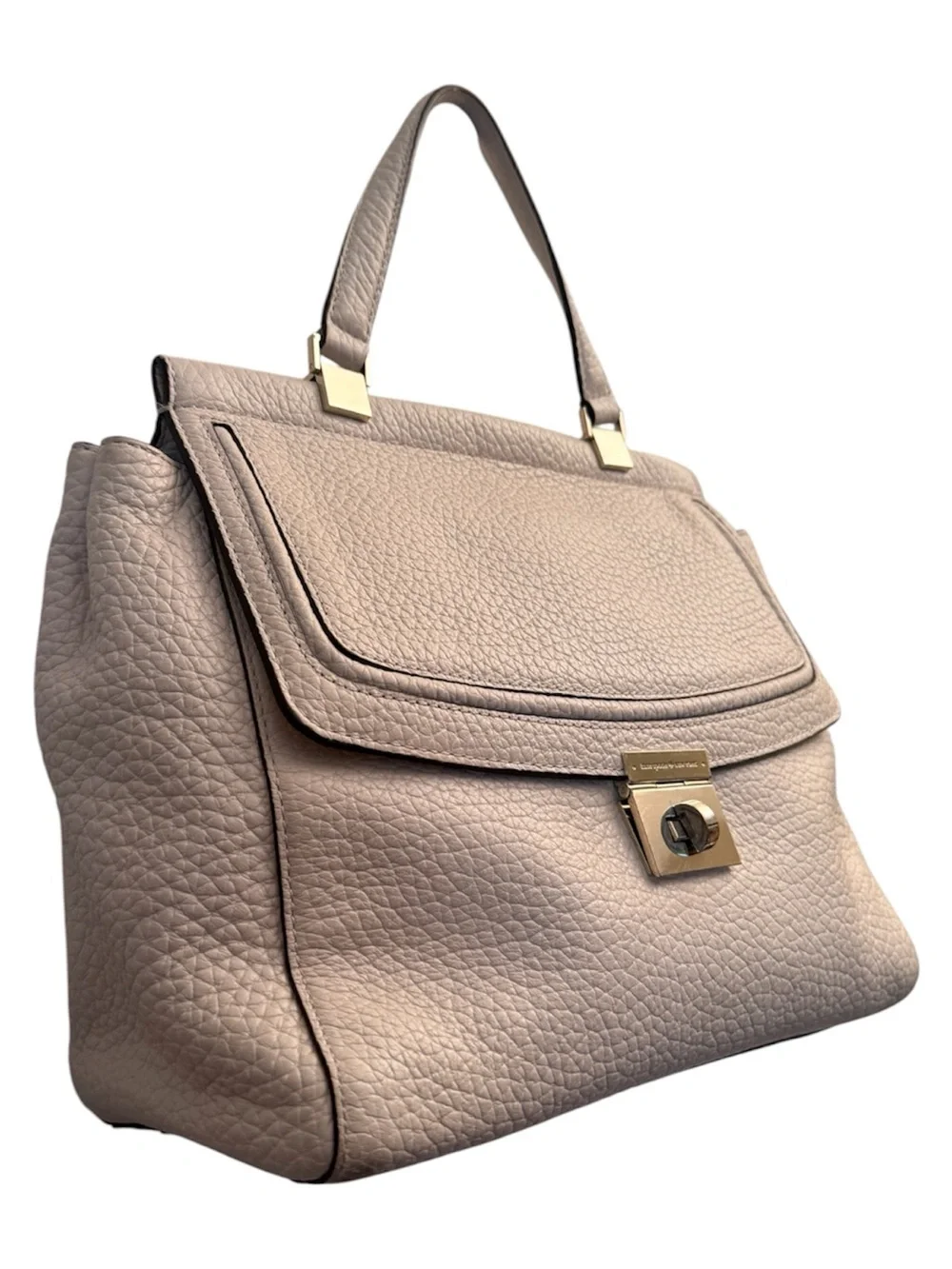 Kate Spade Pebbled Leather Top-Handle Satchel in Cream